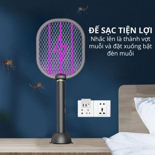 Đèn muỗi có chức năng vợt muỗi Kachi MK386 với đế sạc tích hợp