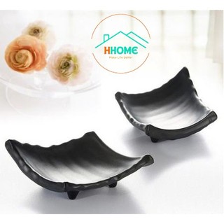 (Nhập Khẩu) Đĩa chén đựng gia vị | Đĩa Chấm| Khay gia vị đen nhám |Melamine A5 chống cháy siêu bền - Hunghome