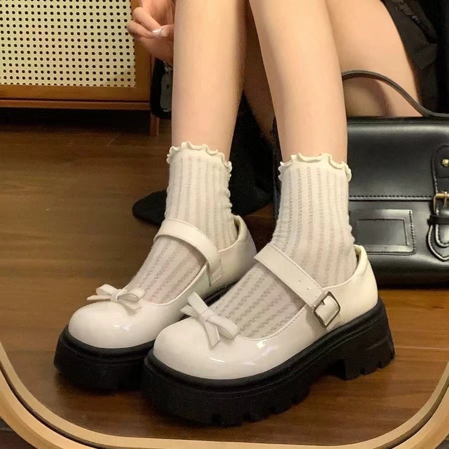 Giày LOLITA Nữ Da Đế Cao Đính Đá Phong Cách Hàn Quốc Trẻ Trung Năng Động G087 - NTShoes