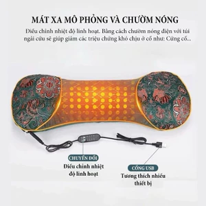 Gối ngải cứu điện massage cổ vai gáy ấm áp, thoải mái giúp đem lại giấc ngủ thư giãn an toàn cho bạn
