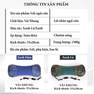 Gối ngải cứu điện massage cổ vai gáy ấm áp, thoải mái giúp đem lại giấc ngủ thư giãn an toàn cho bạn