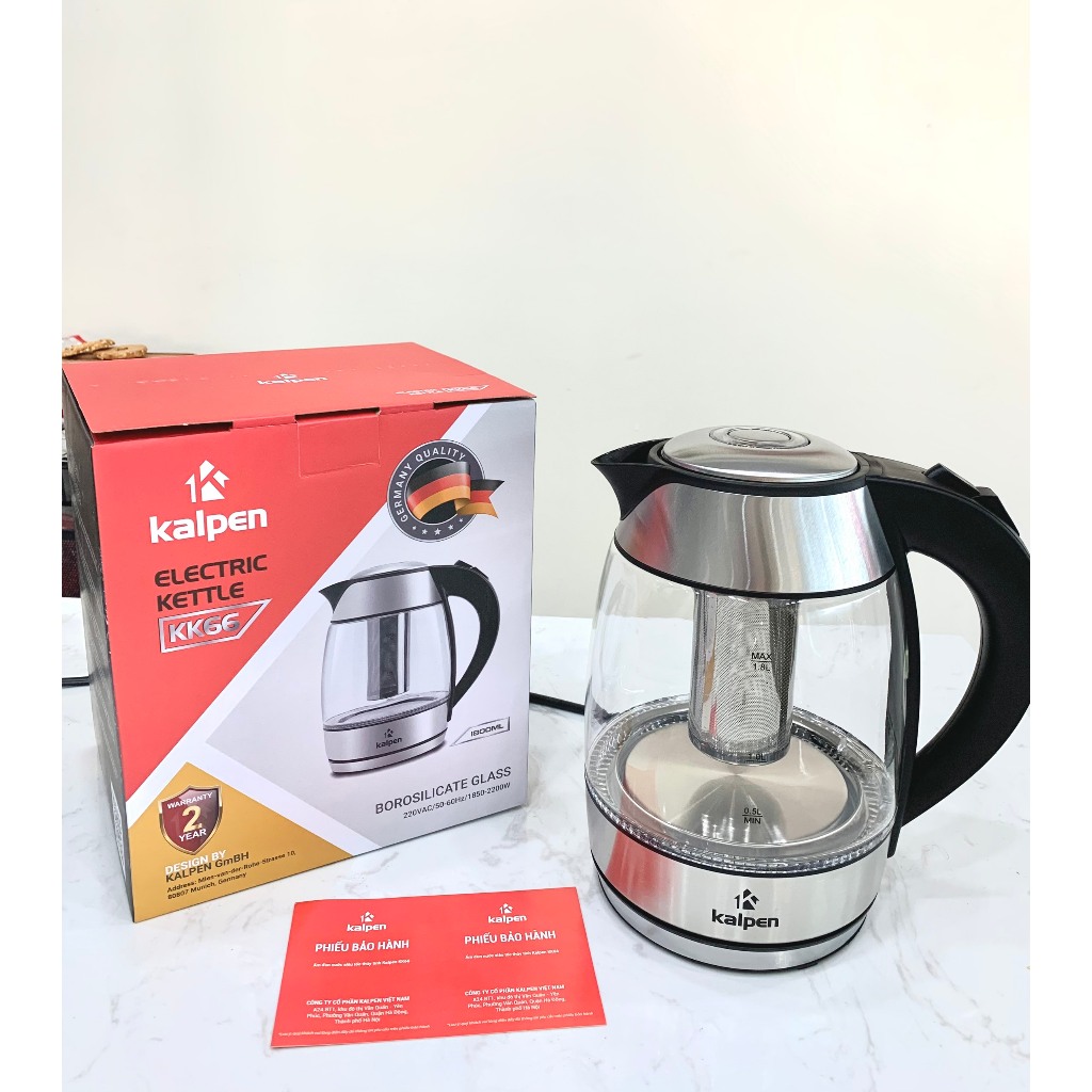 Ảnh Ấm Đun Nước Siêu Tốc Cao Cấp Lòng Thủy Tinh KK66 1.8L-2200W Hàng Chính Hãng KALPEN-GIA DỤNG ĐỨC 3