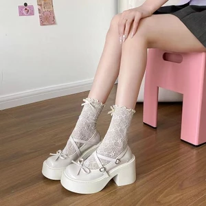 Giày búp bê Lolita công chúa đế độn quai cài, mũi nơ xinh xắn G092 - NTShoes
