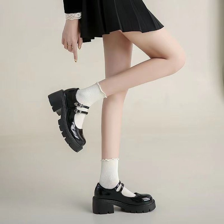 Giày búp bê Lolita công chúa đế độn quai cài, mũi nơ xinh xắn G092 - NTShoes