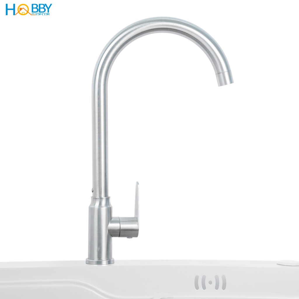 Vòi chậu rửa chén bát lạnh inox 304 kèm dây cấp Hobby home decor RL3