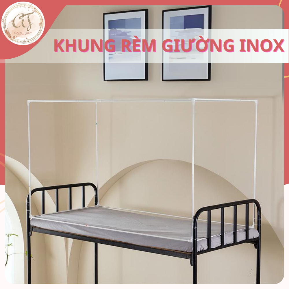Bộ khung treo rèm giường tầng inox cao cấp tự lắp ghép không han gỉ ...