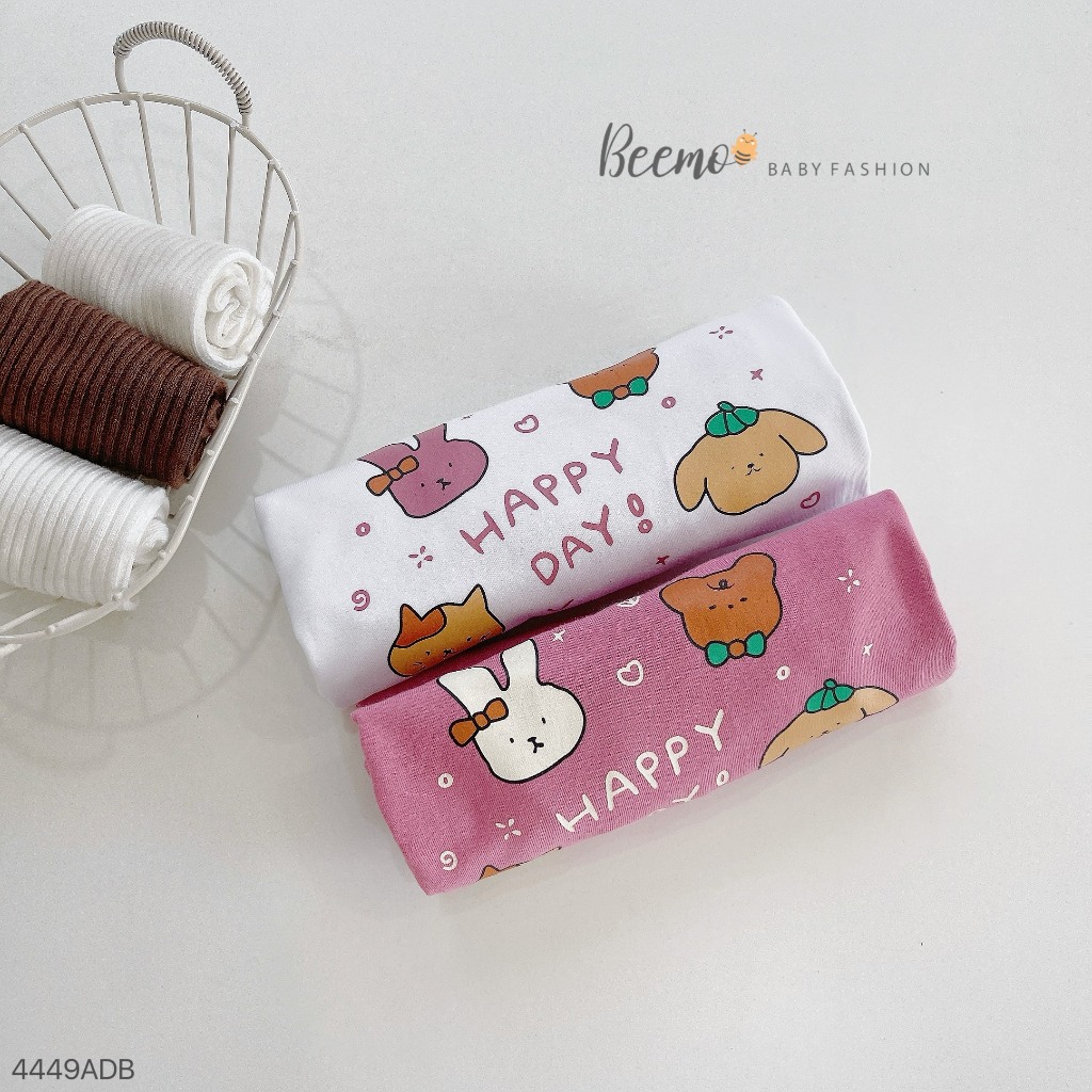 Áo phông dài tay bé gái dễ thương, áo thu đông cotton dài tay cho bé Beemo