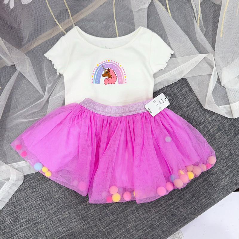 Set váy bé gái xuất dư xịn mặc hè 0396L size 12m-2y (7-11kg) xinh xắn thoáng mát