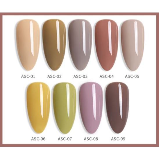 Sơn gel AS mẫu chai đỏ nhọn ASC 9 chai 15ml siêu HOT siêu xịn