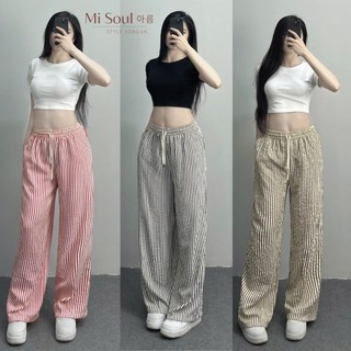 Quần Suông Kẻ Nữ Ống Rộng BigSize MiSoul, Quần Kẻ Form Rộng 269