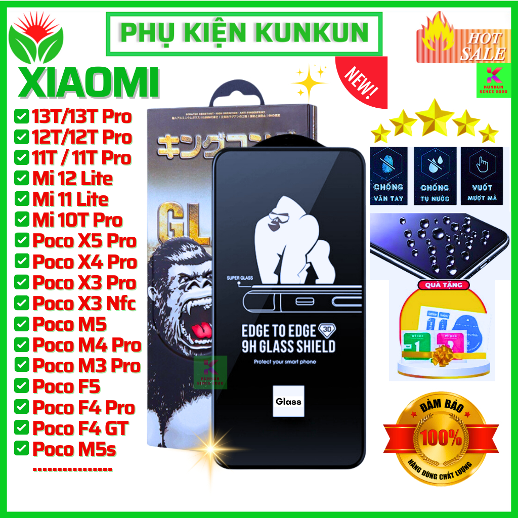 Cường lực Poco X3 Pro X3 NFC M3 C40 Xiaomi 12T Pro 11T Pro 5G 10T Pro Mi 11 Lite Poco X5 F4 GT F3 M5 M5s M4 13T