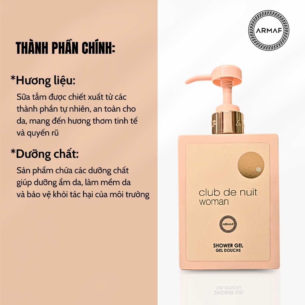 Sữa Tắm Hương Nước Hoa Nam Armaf Club De Nuit Woman - Intense Man Shower Gel 360ML | BigBuy360 - bigbuy360.vn