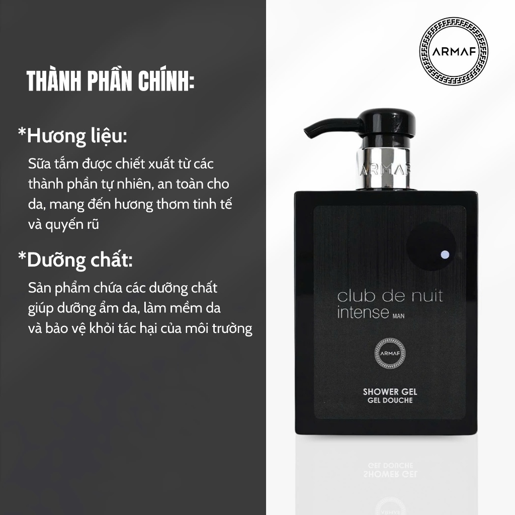 Sữa Tắm Hương Nước Hoa Nam Armaf Club De Nuit Woman - Intense Man Shower Gel 360ML | BigBuy360 - bigbuy360.vn