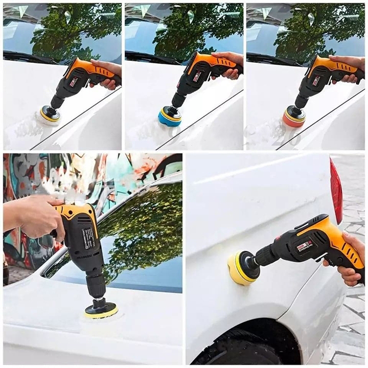 Phớt đánh bóng ❤️FREESHIP❤️ Đầu đánh bóng xe ô tô gắn máy khoan 8 món - Mút đánh bóng xe hơi111