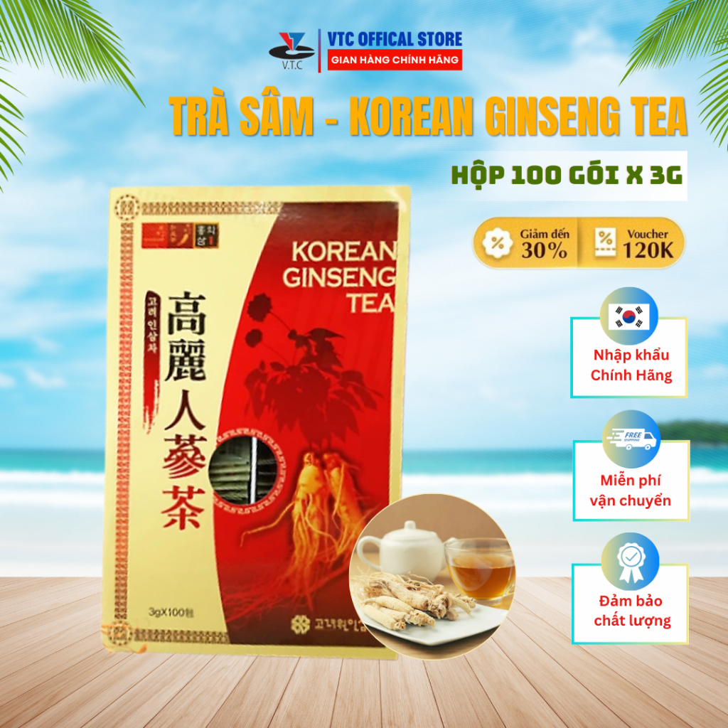 Trà Sâm Hàn Quốc Korean Ginseng Tea - Hộp 100 gói | Shopee Việt Nam