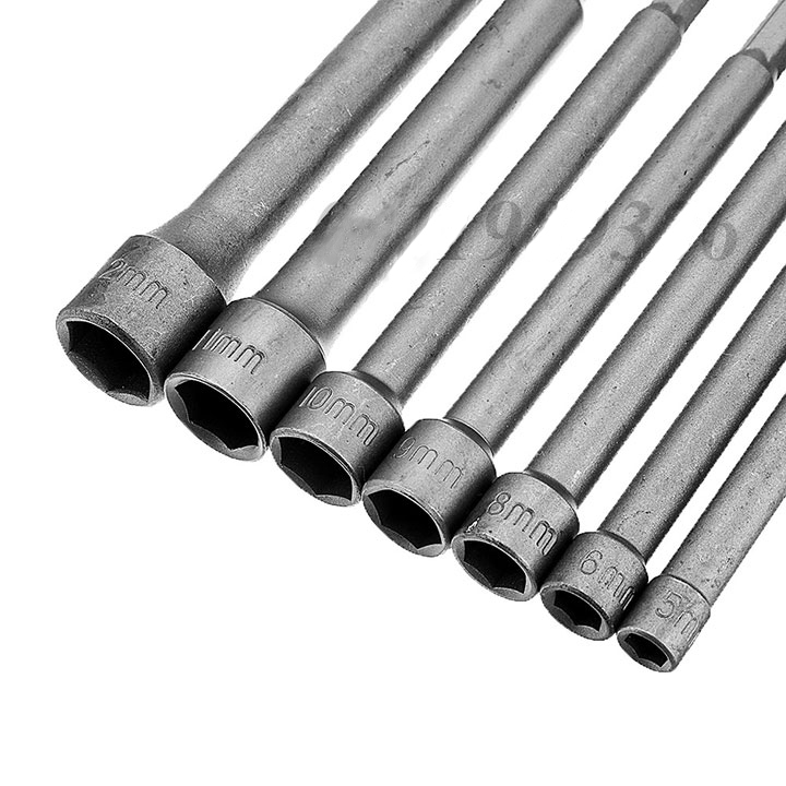 Bộ khẩu vặn ốc lục giác ❤️FREESHIP❤️ Bộ 7 đầu khẩu lục giác loại dài gắn máy khoan - đầu tuýp vặn ốc chuôi lục