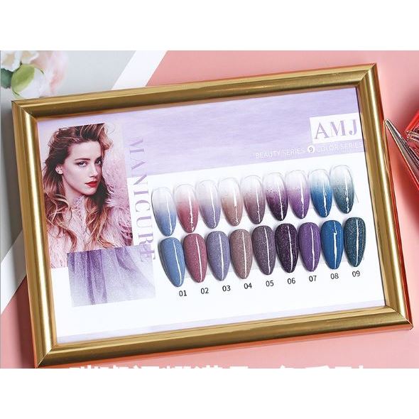 SƠN gel NHŨ GIẢ BỘT mã AMJ 9 chai đỏ nhọn 15ml siêu HOT siêu xịn