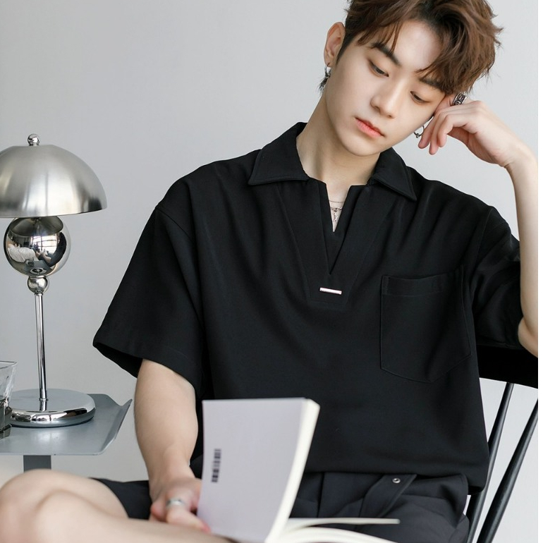 Áo Polo nam cao cấp SAVILA Cổ V Form Rộng, Chất Cotton Lạnh, Lịch Lãm, Mặc Mát Cả Ngày - SHINGHAI