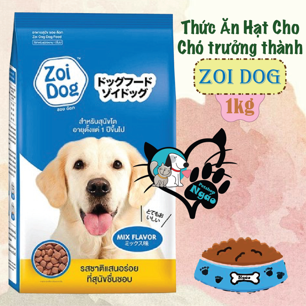 Zoi Dog 1kg - Thức ăn hạt cho chó trưởng thành __ Zoi Dog ( XANH ) Gói ...