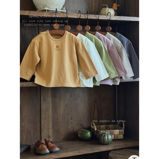 Áo thun dài tay cotton co giãn 4 chiều bé trai bé gái Batala Kids, áo phông hoạ tiết HOA QUẢ mới 2024