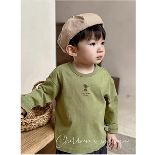 Áo thun dài tay cotton co giãn 4 chiều bé trai bé gái Batala Kids, áo phông hoạ tiết HOA QUẢ mới 2024