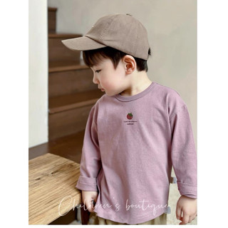 Áo thun dài tay cotton co giãn 4 chiều bé trai bé gái Batala Kids, áo phông hoạ tiết HOA QUẢ mới 2024