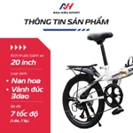 [Tặng Full Phụ Kiện] Xe Đạp Gấp Shibomei Bánh 20 Inch - Gọn Nhẹ Tiện Lợi, Thích Hợp Cho Trẻ Em Và Người Lớn — ảnh 2