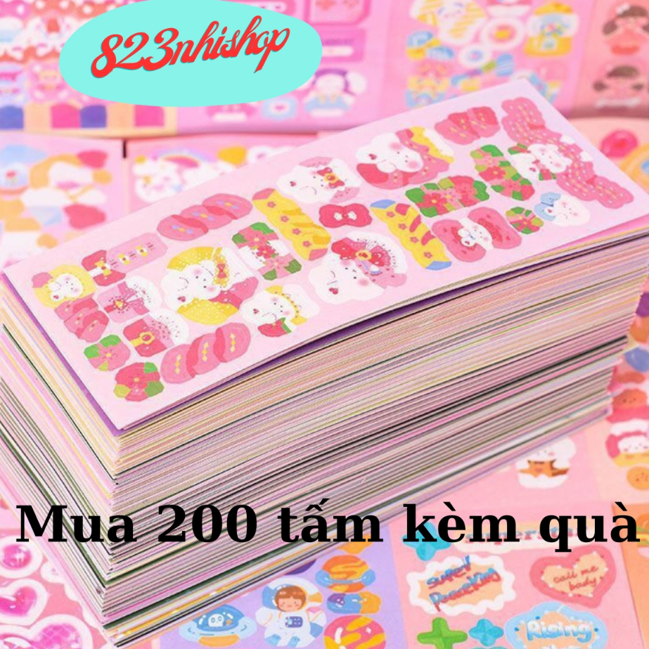 Mua 200 tấm tặng kèm quà - Set 100 tấm sticker lấp lánh dài 13x4,5cm ...