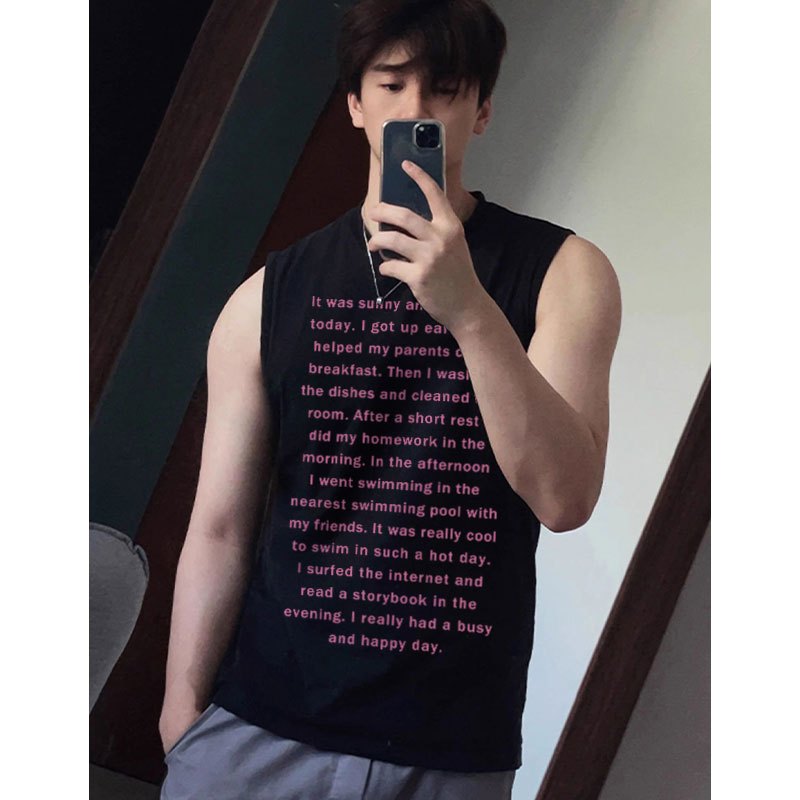 Áo Tank Top Nam Nữ RedLabel In Họa Tiết Chữ, Áo Ba Lỗ Sát Nách Nam Nữ Cotton Cá Tính TT34