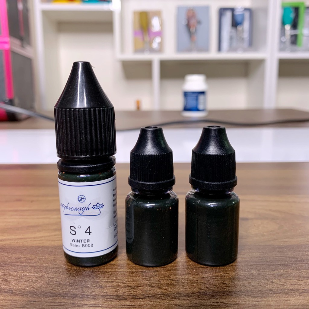 Mực GH Chuyên Kỹ Thuật HairStrokes Tạo Sợi Bằng Máy Kèm Phun Rải Hạt Chân Mày Chai Full 12ml