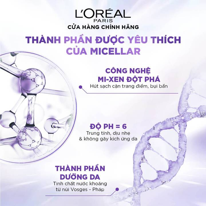 Nước Tẩy Trang Làm Sạch Cấp Ẩm Căng Mịn Da L'Oreal loreal Paris Revitalift Hyaluronic Acid 400ml