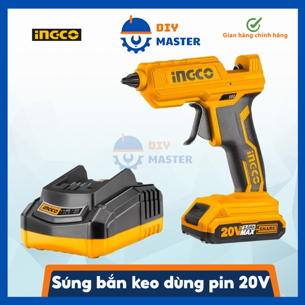 Súng bắn keo dùng pin 20V Ingco CGGLI2001 ( không kèm pin và sạc ...