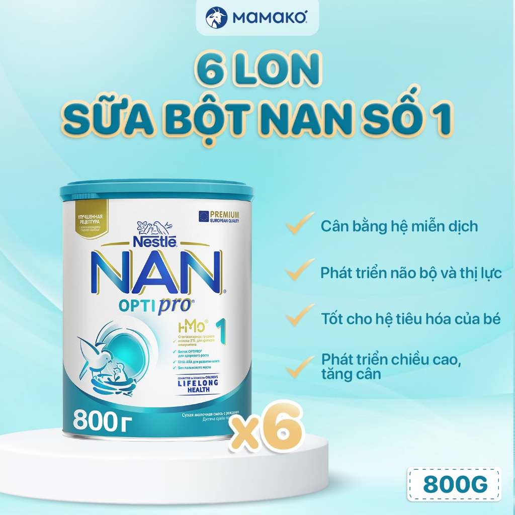 Ảnh 2 THÙNG Lon Sữa Nan Nga HMO Optipro số 1 Mamako Bổ Sung Dinh Dưỡng Cho Bé 0-6M Hộp 800g 4