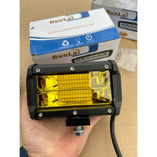 Đèn led gù ngắn Runlai 72w 24 led, đèn led trợ sáng Runlai dùng chung điện 12v 24v cho ô tô, xe tải.