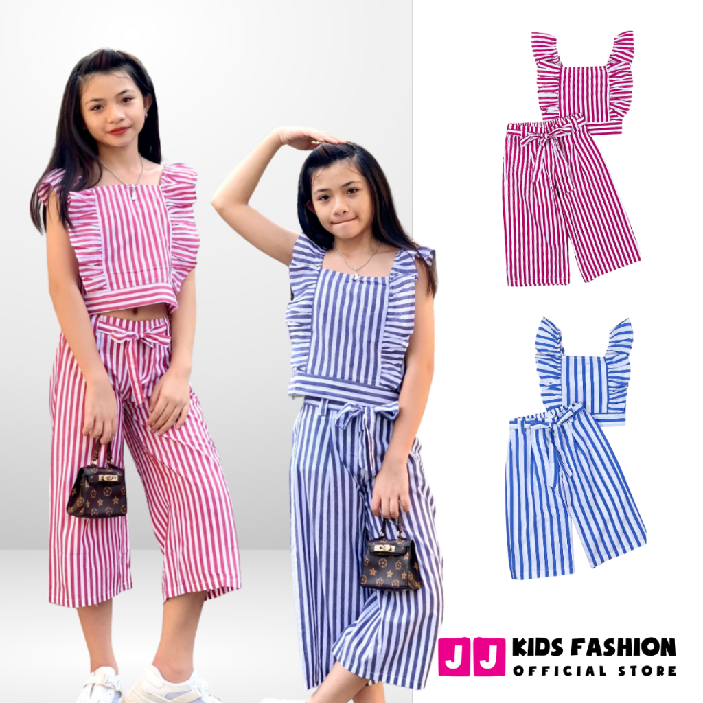 Bộ quần áo bé gái mùa hè JJ Kids chất kate, thoáng mát cho trẻ em 2,3,4,5,6,7,8,9,10,11,12 tuổi