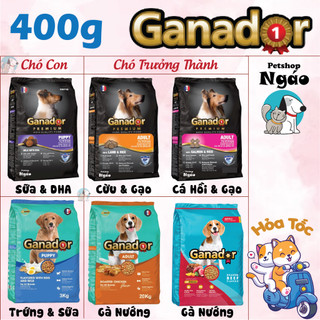 Thức Ăn Hạt Cho Chó Ganador Fibs Gói 400g Cho Chó Con Và Trưởng Thành Đủ Vị