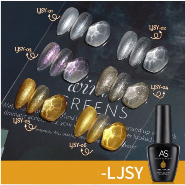 Sơn gel AS nhũ vàng bạc 6 màu 15ml chọn lẻ LJSY