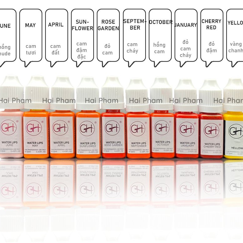 Mực GH Chai Vuông Minisize 4ml / Fullsize 12ml - Hữu Cơ, Nhanh Bám