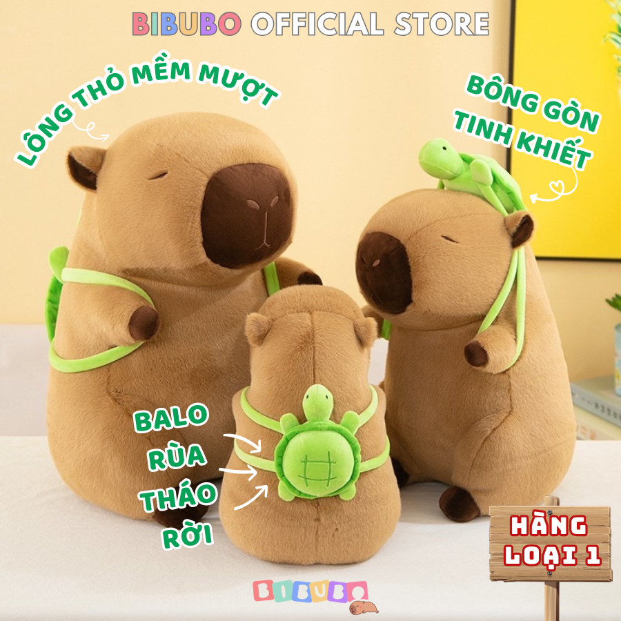 Gấu Bông Capybara Đeo Balo Rùa Hàng Cao Cấp Loại 1 Chuẩn Hình Siêu Mềm ...