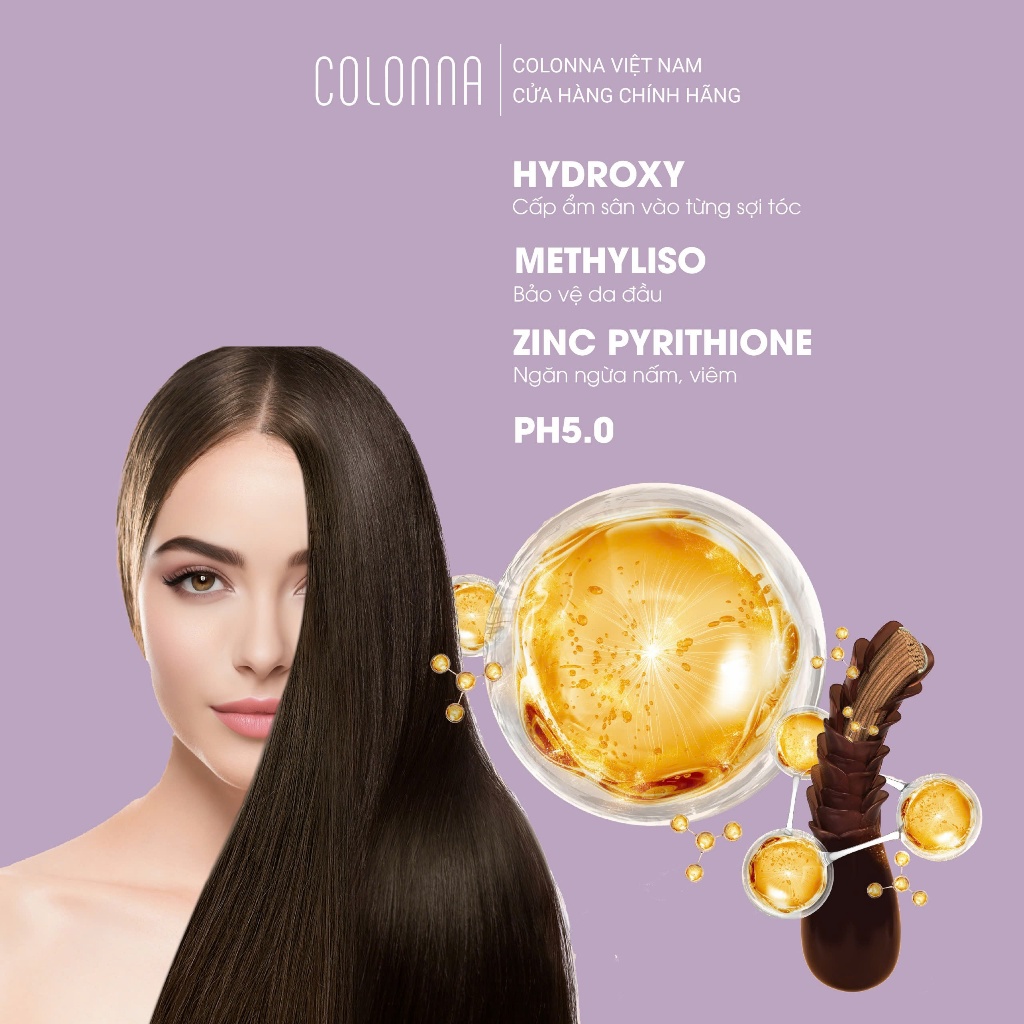 Bộ gội xả Colonna Moisturizing care dành cho tóc nối, tóc hư tổn nặng da đầu thường dung tích 1500ml