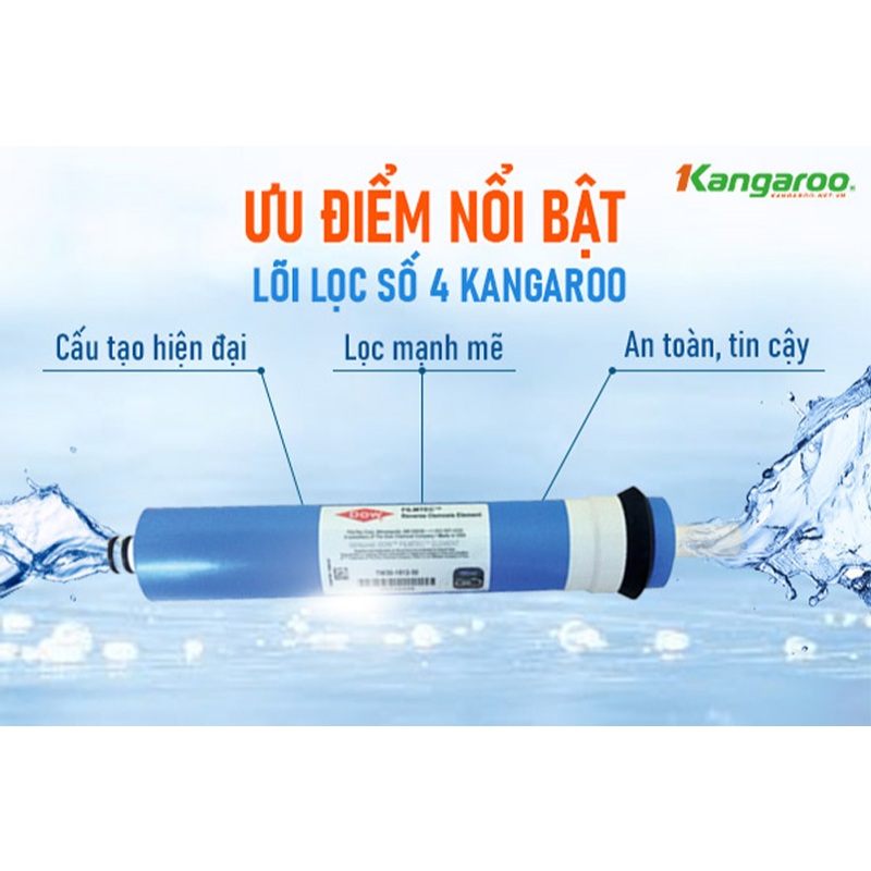 Màng Lọc RO Kangaroo Loại Bỏ 99% Vi Khuẩn Vi Rút Dùng Cho Máy Lọc Nước Sử Dụng Vỏ màng