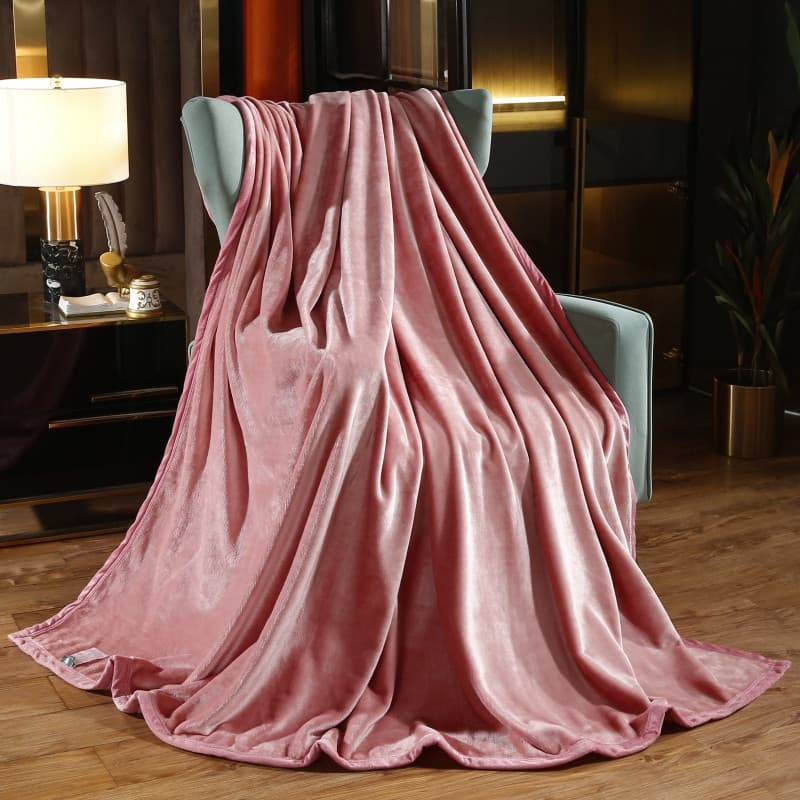 Ảnh Chăn Lông Thỏ Moji Mịn Decor 2mx2m2, Chăn Thu Đông Nhung Tuyết Ấm Áp Mềm Mịn, Màu Trơn Basic 2