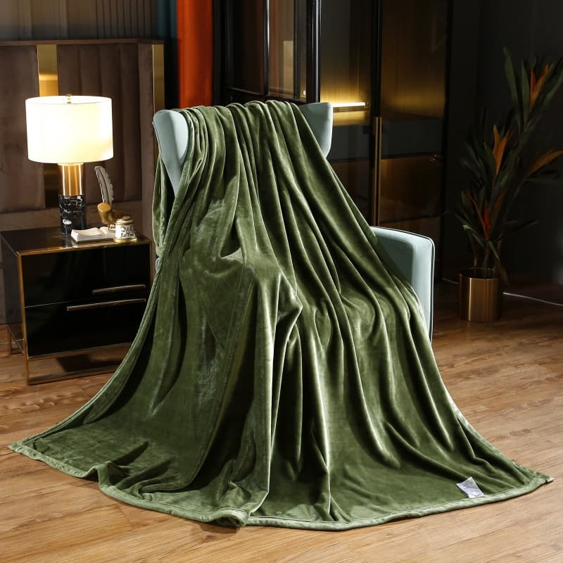 Ảnh Chăn Lông Thỏ Moji Mịn Decor 2mx2m2, Chăn Thu Đông Nhung Tuyết Ấm Áp Mềm Mịn, Màu Trơn Basic 3