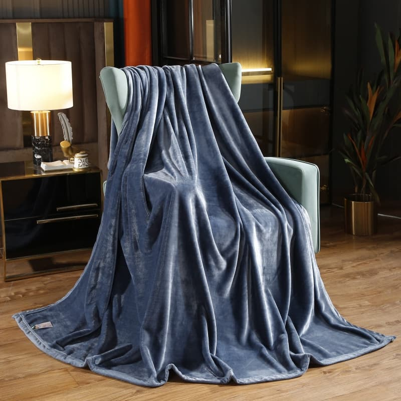 Ảnh Chăn Lông Thỏ Moji Mịn Decor 2mx2m2, Chăn Thu Đông Nhung Tuyết Ấm Áp Mềm Mịn, Màu Trơn Basic 4
