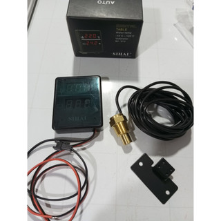 Combo 4 Đồng hồ báo nhiệt 2 chức năng Sihai báo nhiệt độ nước động cơ và báo điện bình acquy loại vuông.