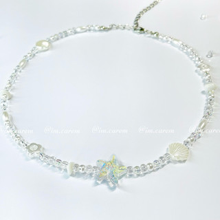 Vòng Cổ Xỏ Hạt 𝐎𝐜𝐞𝐚𝐧 𝐆𝐥𝐨𝐰 - Dây Chuyền Sao Biển - Phụ Kiện Đi Biển Handmade by Carem 🫧•. ݁𓇼