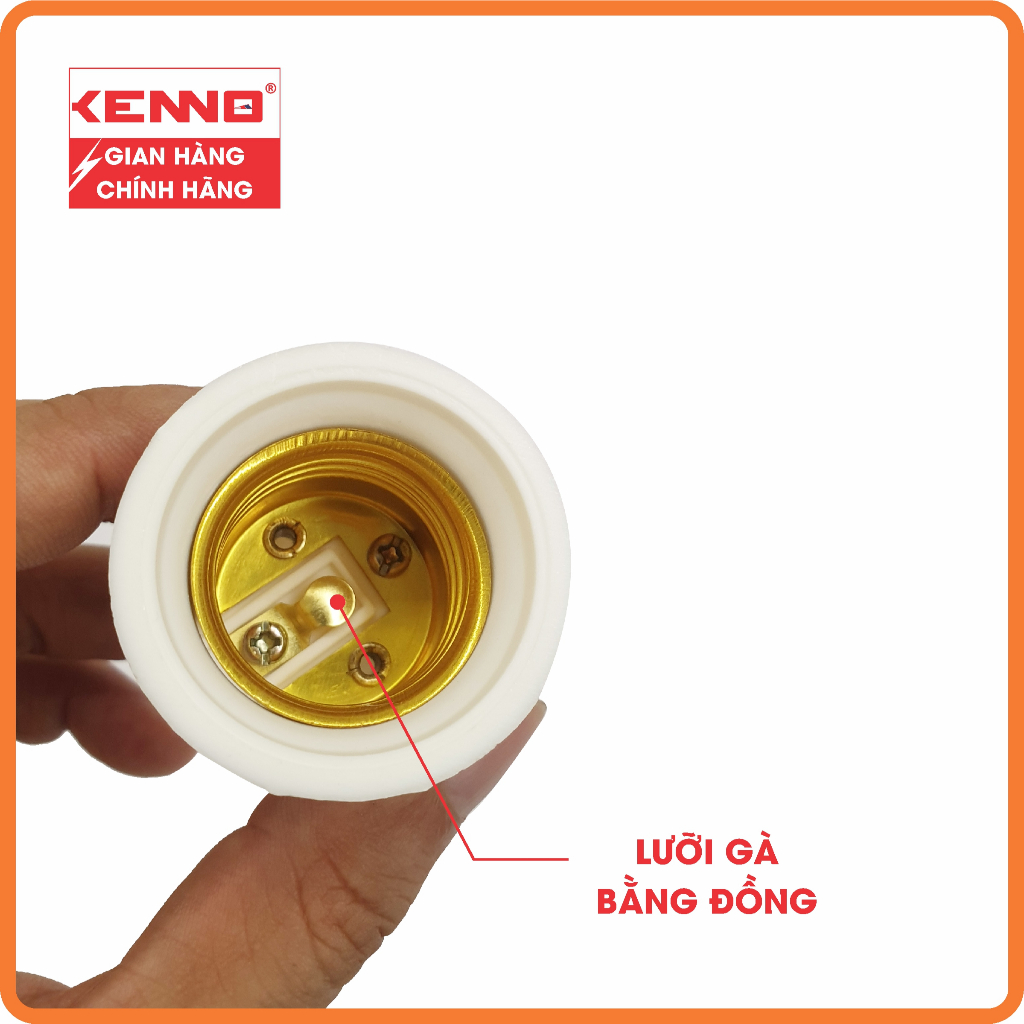 Đuôi đèn rời E27 Kenno công suất 500W màu trắng, màu đen