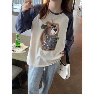 MÀU MỚI Áo dài tay phối màu in hình JULY fashion2023, Áo thun nữ tay dài phối màu chất Cotton xược form rộng dáng dài