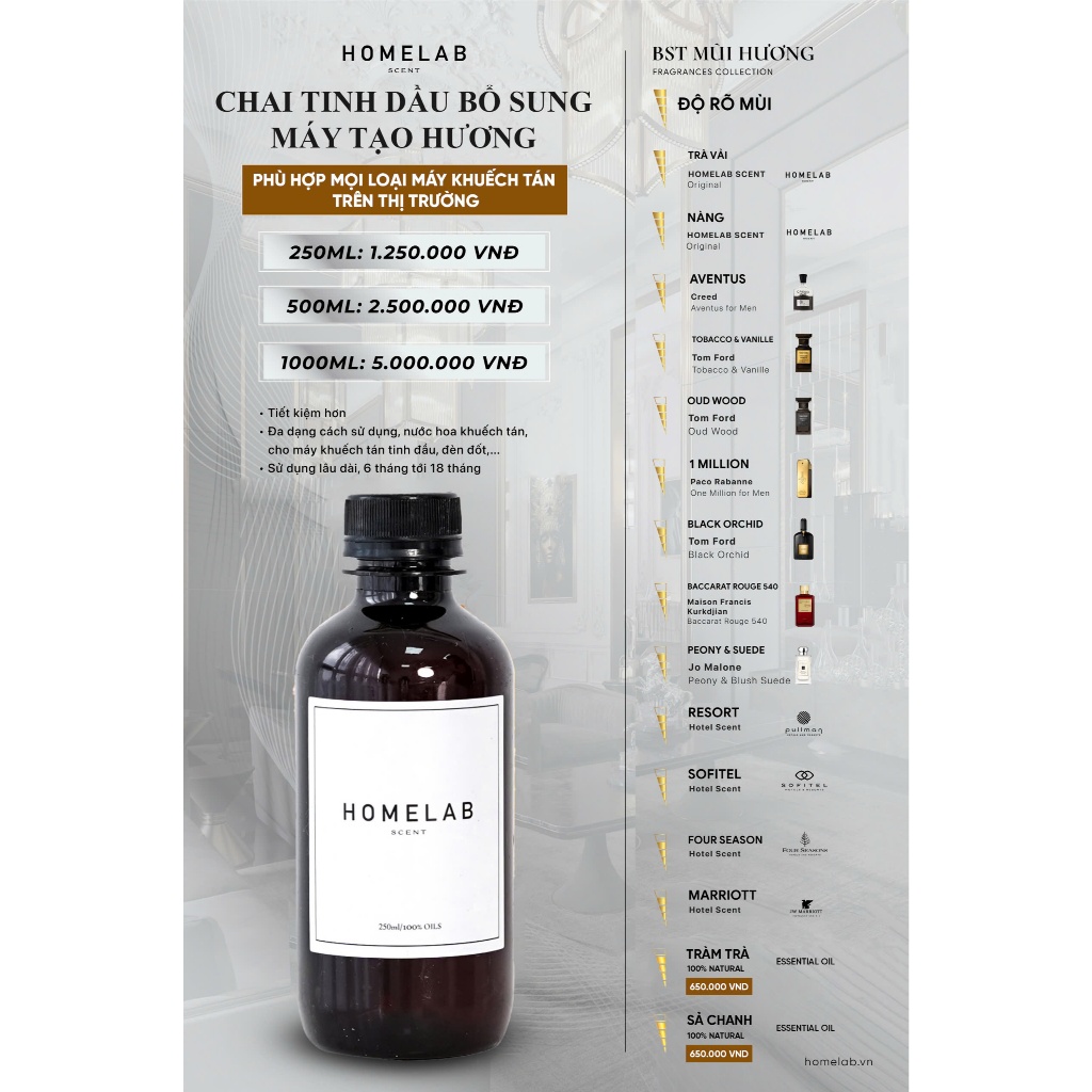 Ảnh Tinh dầu nguyên chất 250ml - chai bổ xung máy tạo hương thơm nhà các Model & phù hợp mọi máy khuếch tán - 14 mùi hương 3