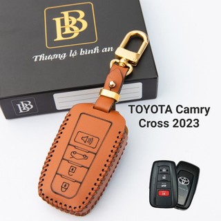 Bao da chìa khoá ô tô TOYOTA Camry 2019-2024, Altis 22-24, Cross 23-24 ốp khoá da bò thật 100% bảo hành 2 năm về da